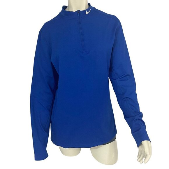 Nike Dri-Fit Women's Athletic Warm-Up Jacket Fitted Size L Blue Long Sleeve - Picture 1 of 5